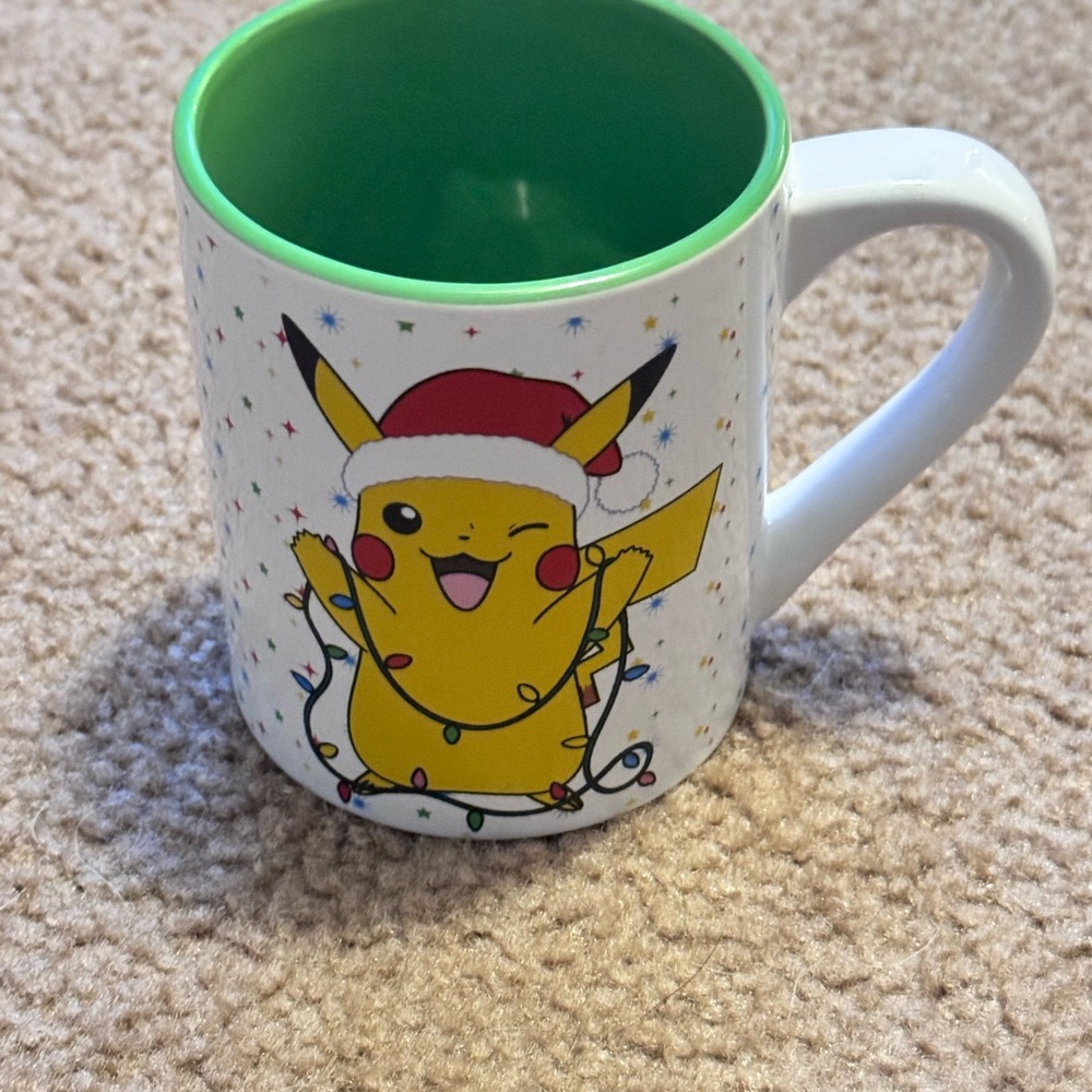 Pokemon Pikachu Holiday Mug - White and Green